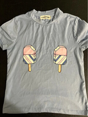 Woman girl size XS blue T-shirt